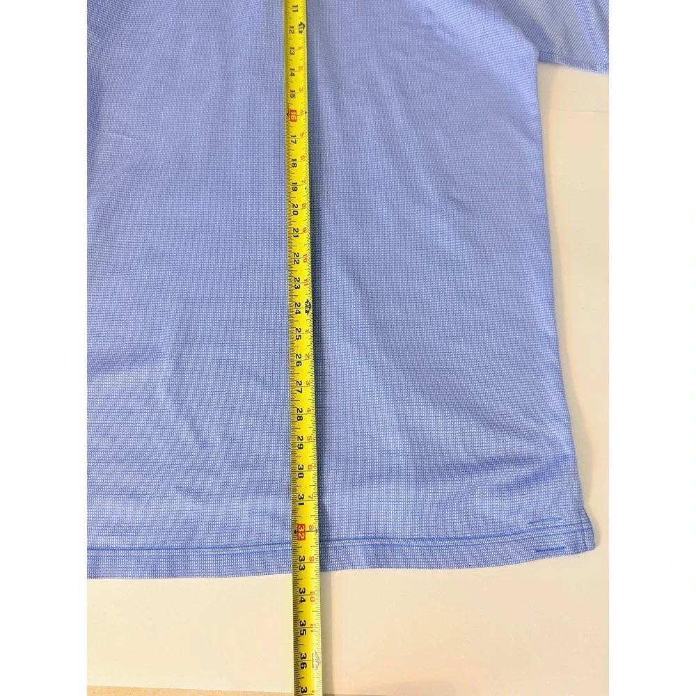 Peter Millar Mens XL Blue Geo Print Performance Polo Shirt Short Sleeve Golf - Picture 8 of 8